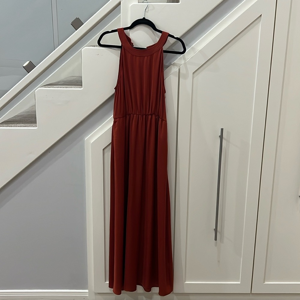 Rachel Zoe Rust Colored Maxi Dress with Pockets!